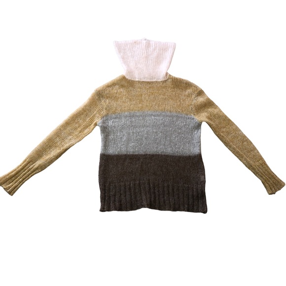 Anthropologie Knitted & Knotted Cowlneck Colorblock Turtleneck Sweater Sz Large - Picture 4 of 13